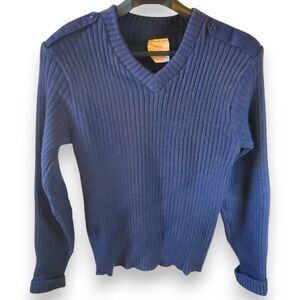 VTG Brigade Quartermaster Wooly Pully Commando Sweater Mens 44 Wool England Navy